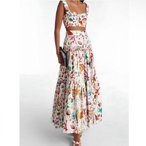 Printed Pleated Skirt Set